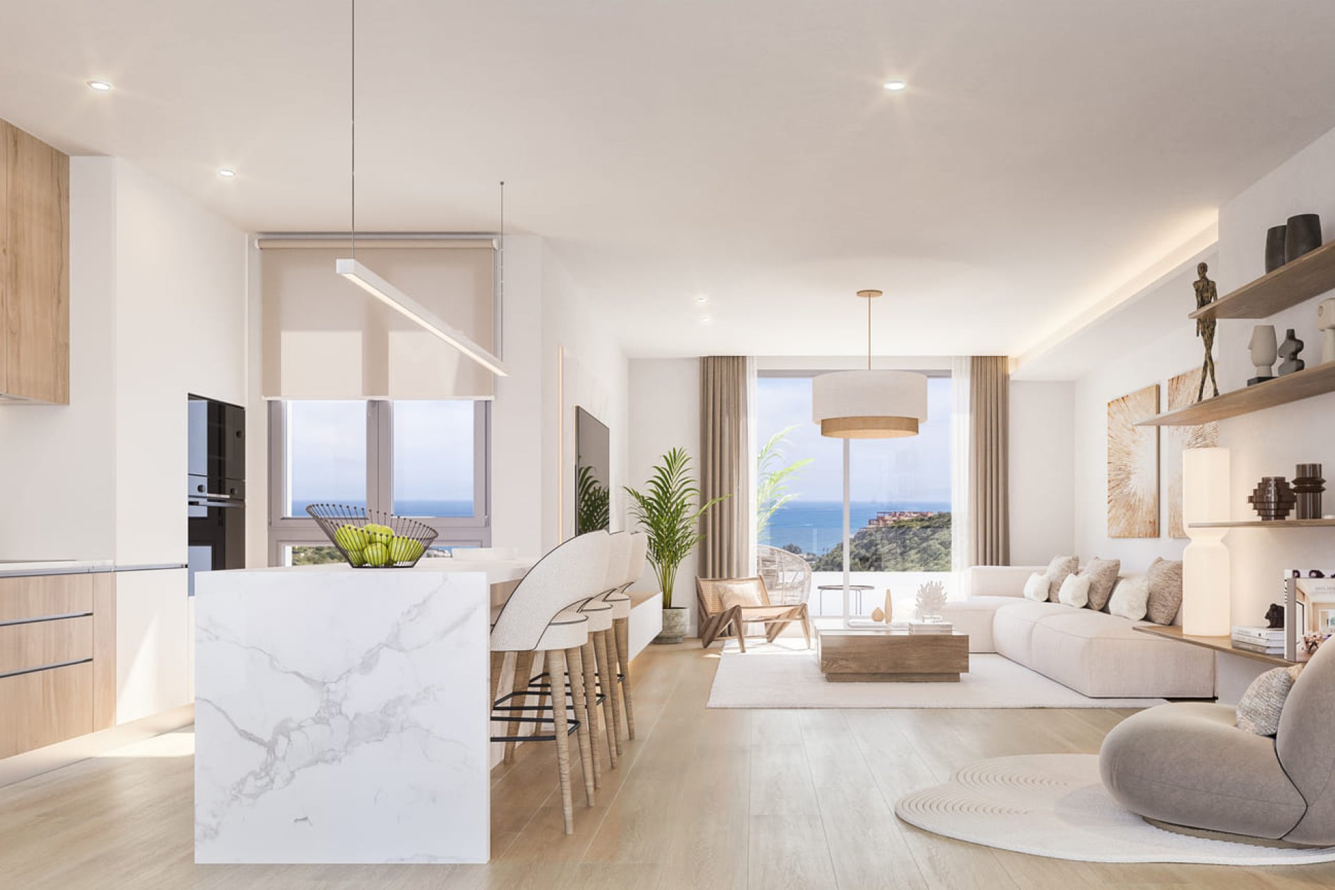 Apartamento de nueva construcción en Manilva con vistas al mar y piscina