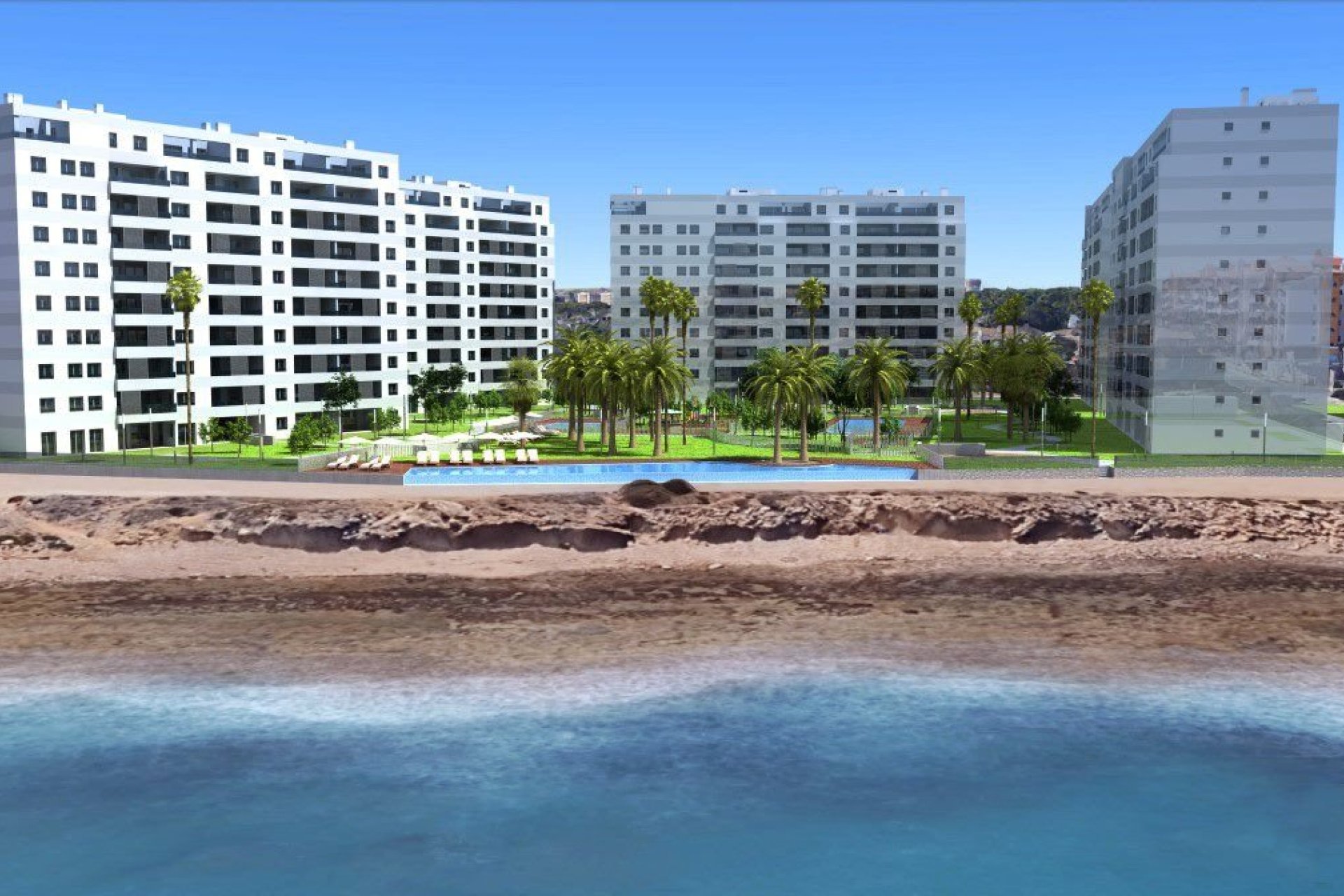 Apartamentos de Nueva Construcción en Primera Línea de Playa en Punta Prima, Torrevieja