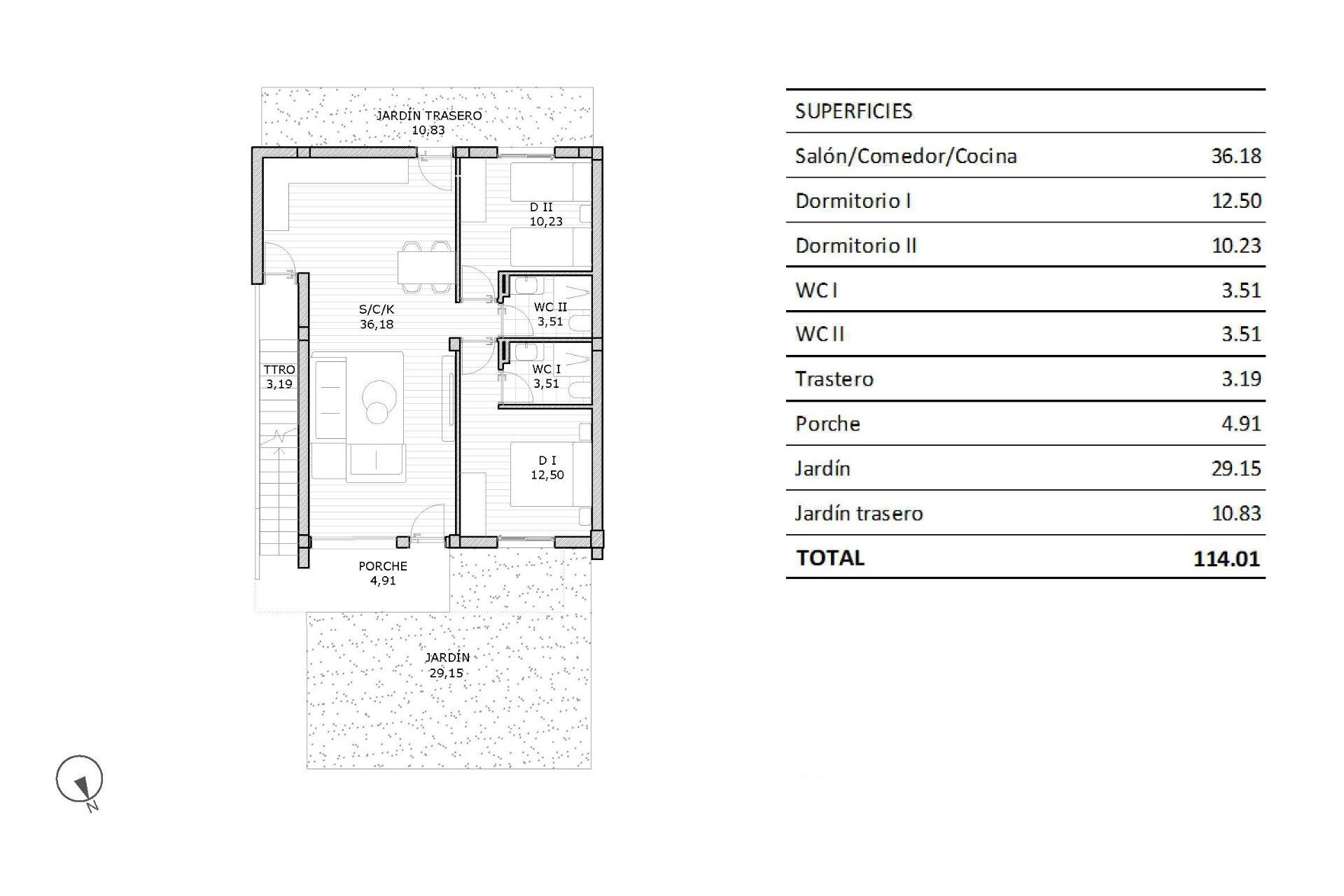 Bungalows de obra nueva en San Miguel de Salinas