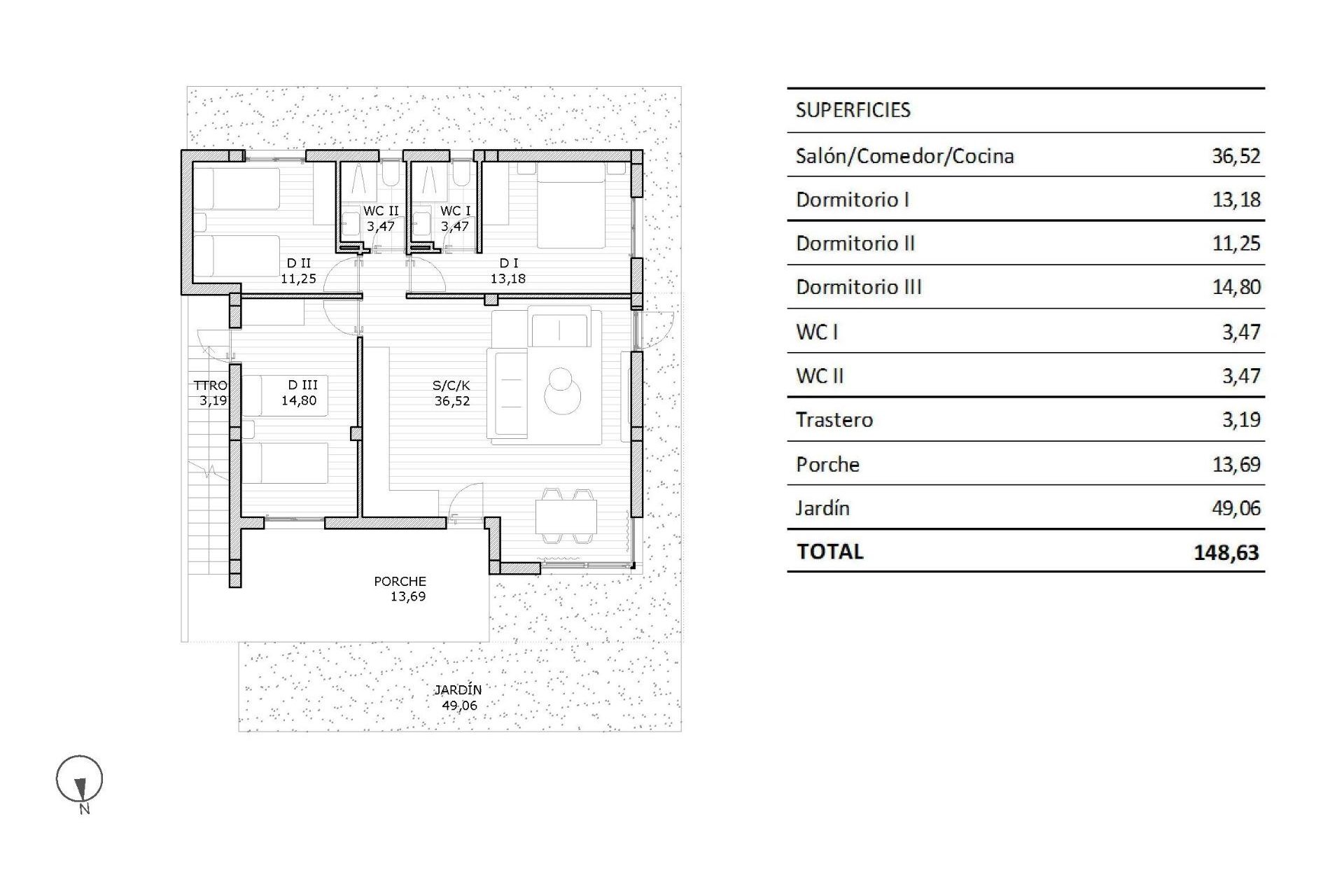 Bungalows de obra nueva en San Miguel de Salinas