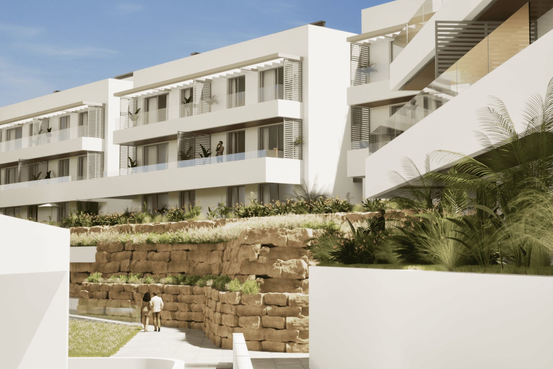 Gelijkvloers appartement met zeezicht in Manilva