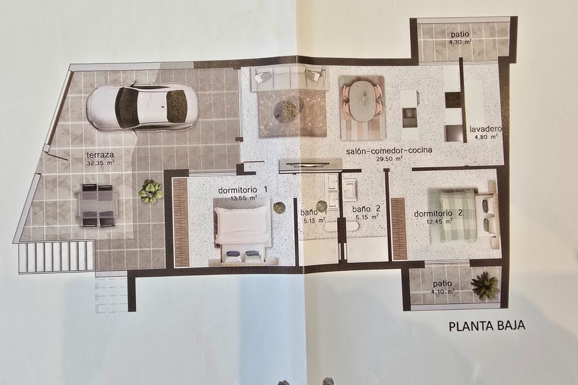 Ground-floor modern 2-bedroom apartment with a pool in Pilar de la Horadada