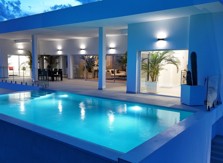 Luxury villa in La Marina with panoramic views, a pool, and close to the beach