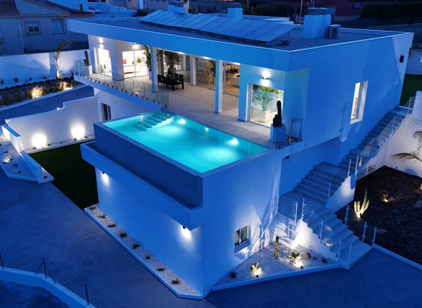 Luxury villa in La Marina with panoramic views, a pool, and close to the beach