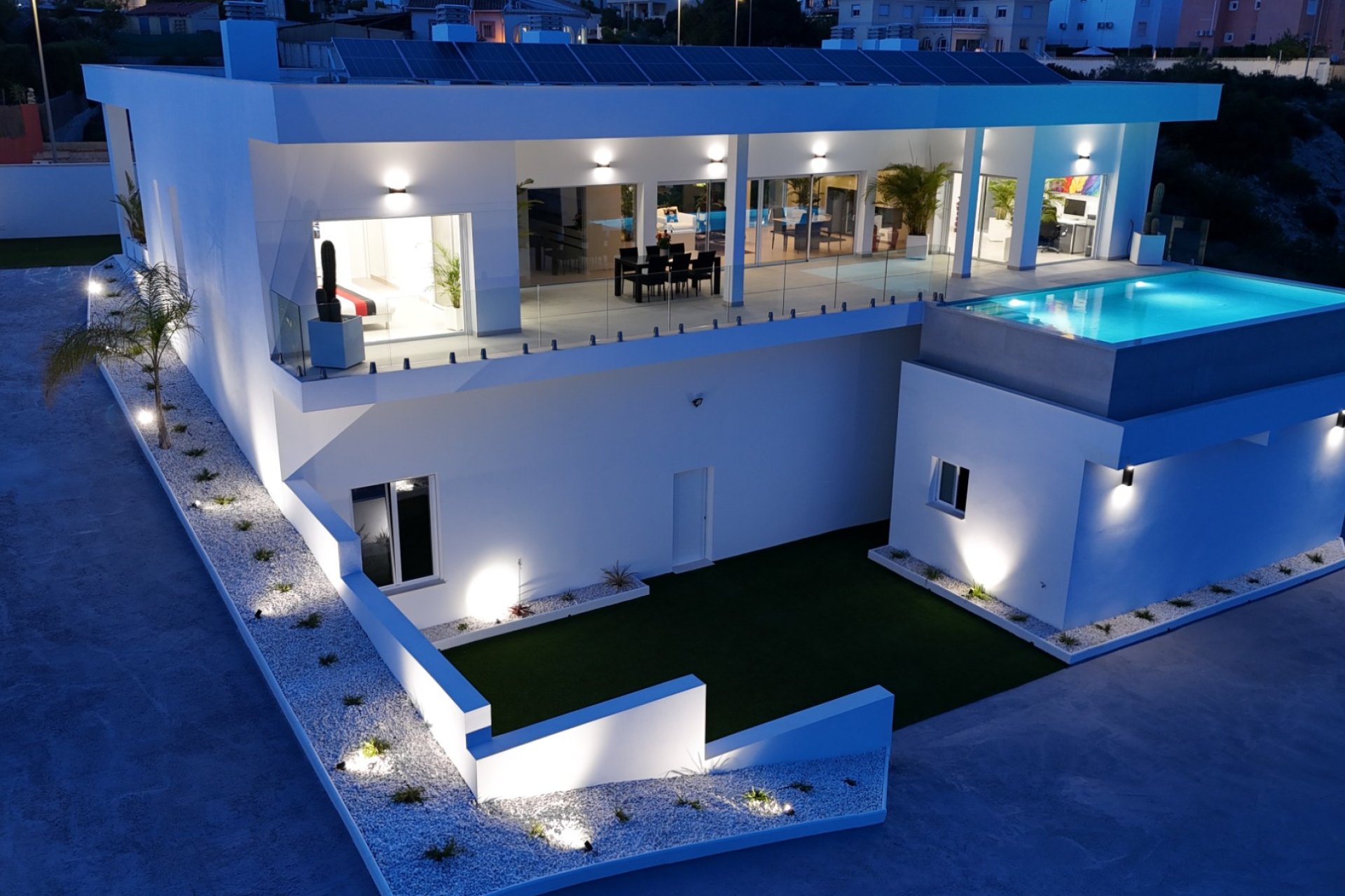 Luxury villa in La Marina with panoramic views, a pool, and close to the beach