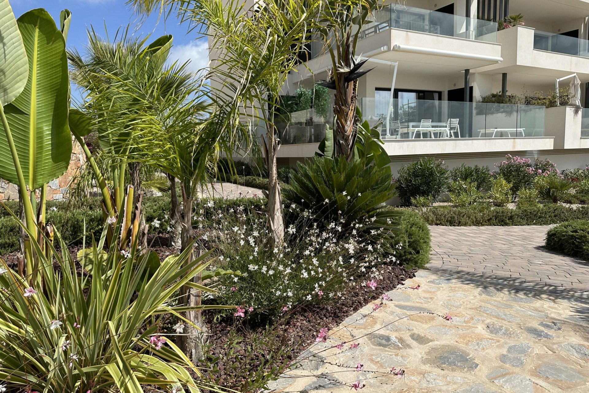 Modern apartment with ocean views and a pool in Campoamor