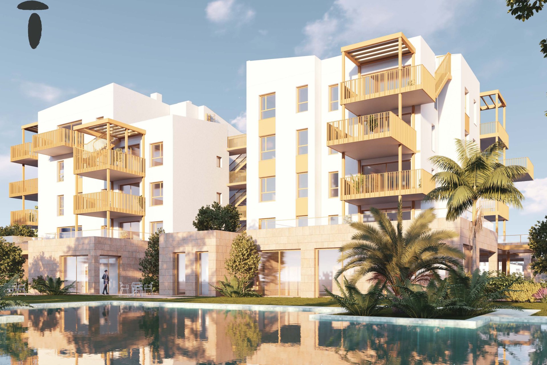 New build apartment on the beach in El Verger with swimming pool and private garage
