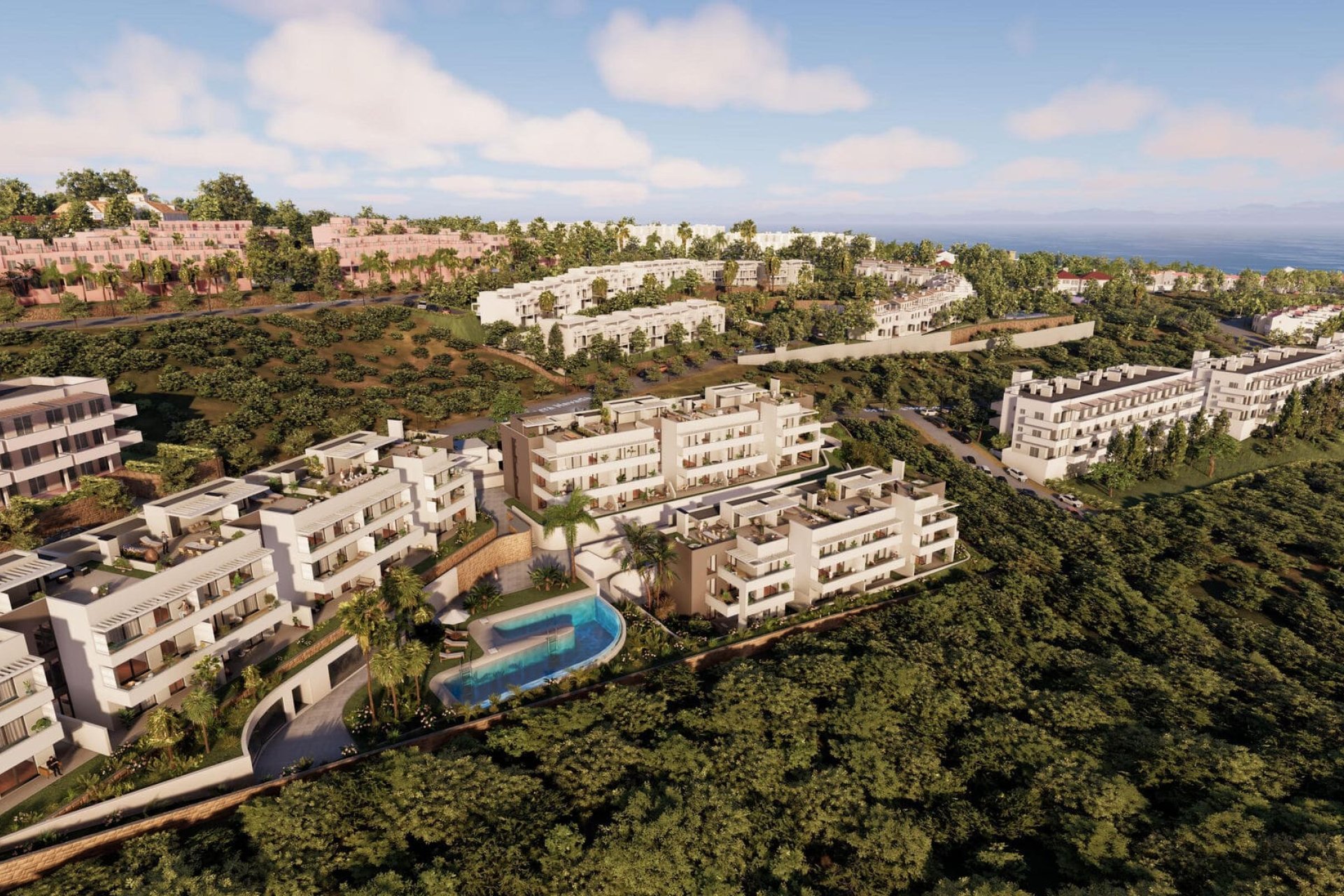 Nieuwbouw appartement Manilva met zeezicht en zwembad