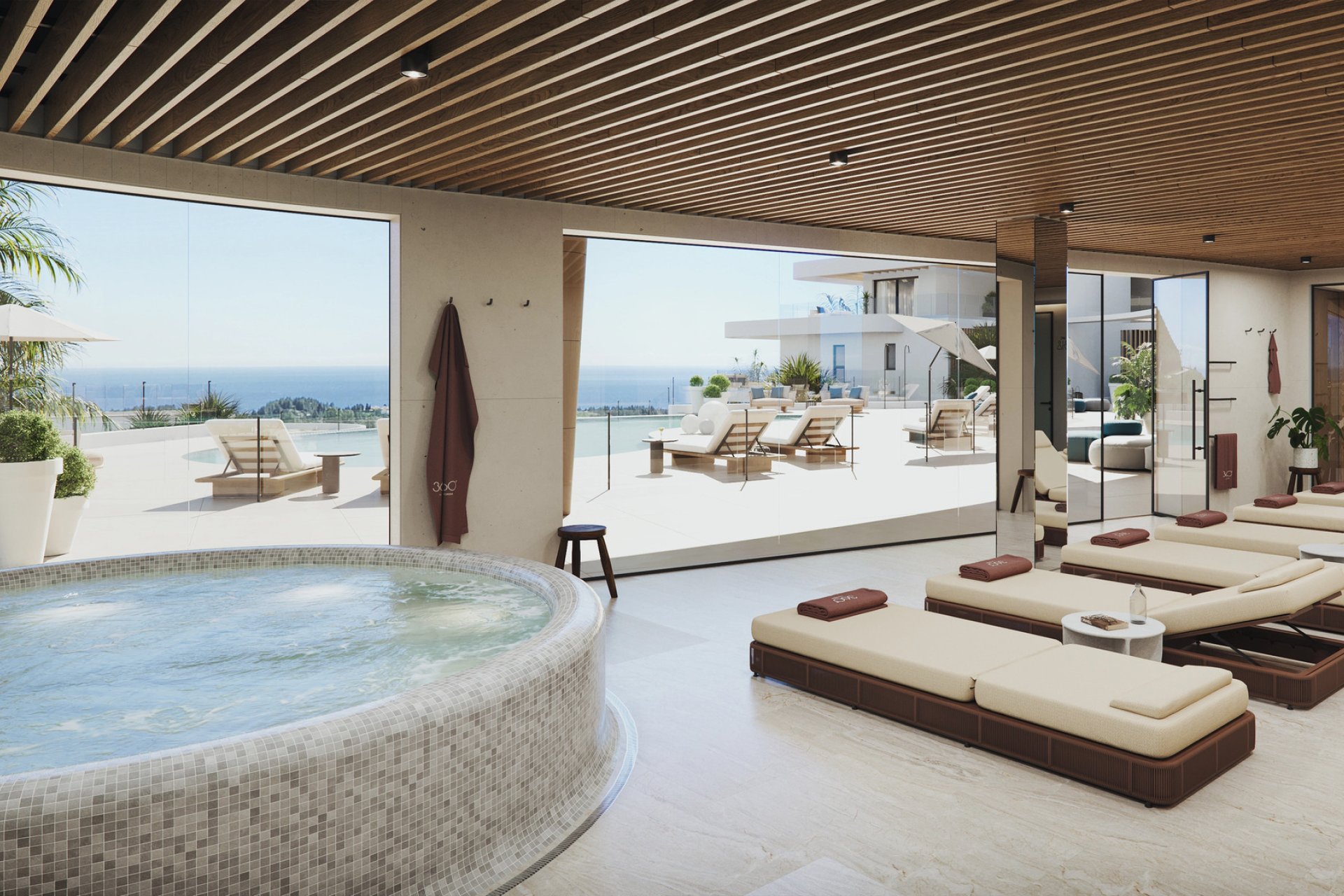 Nieuwbouw appartement met 1 slaapkamer, zeezicht en zwembad in Las Lagunas de Mijas