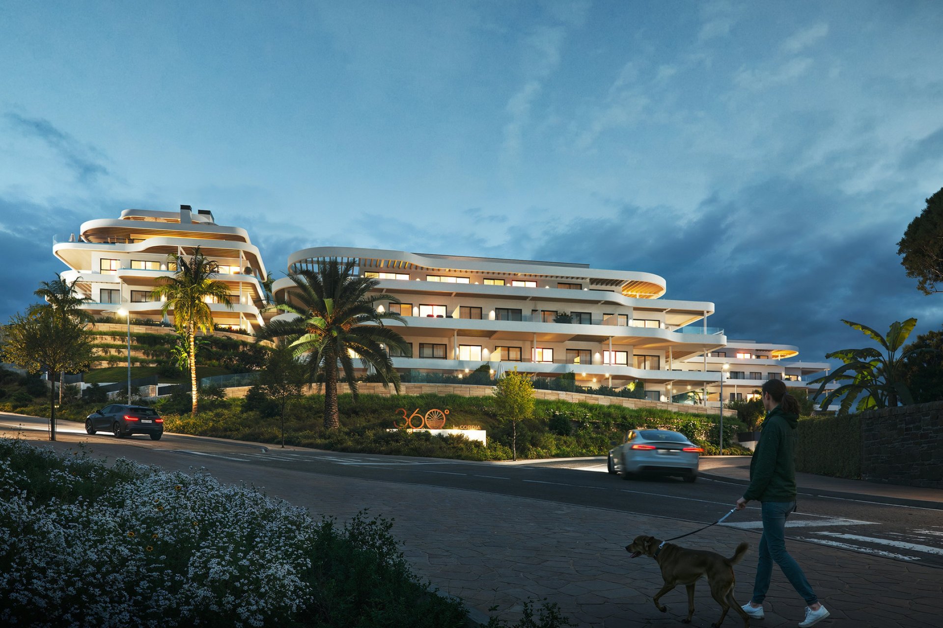 Nieuwbouw appartement met 1 slaapkamer, zeezicht en zwembad in Las Lagunas de Mijas