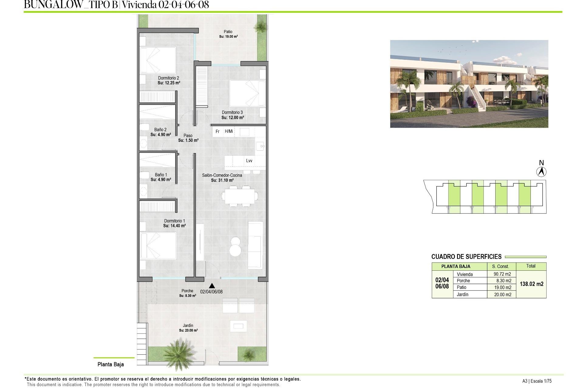 Nieuwbouw Bungalow Appartementen in Condado de Alhama Golfbaan