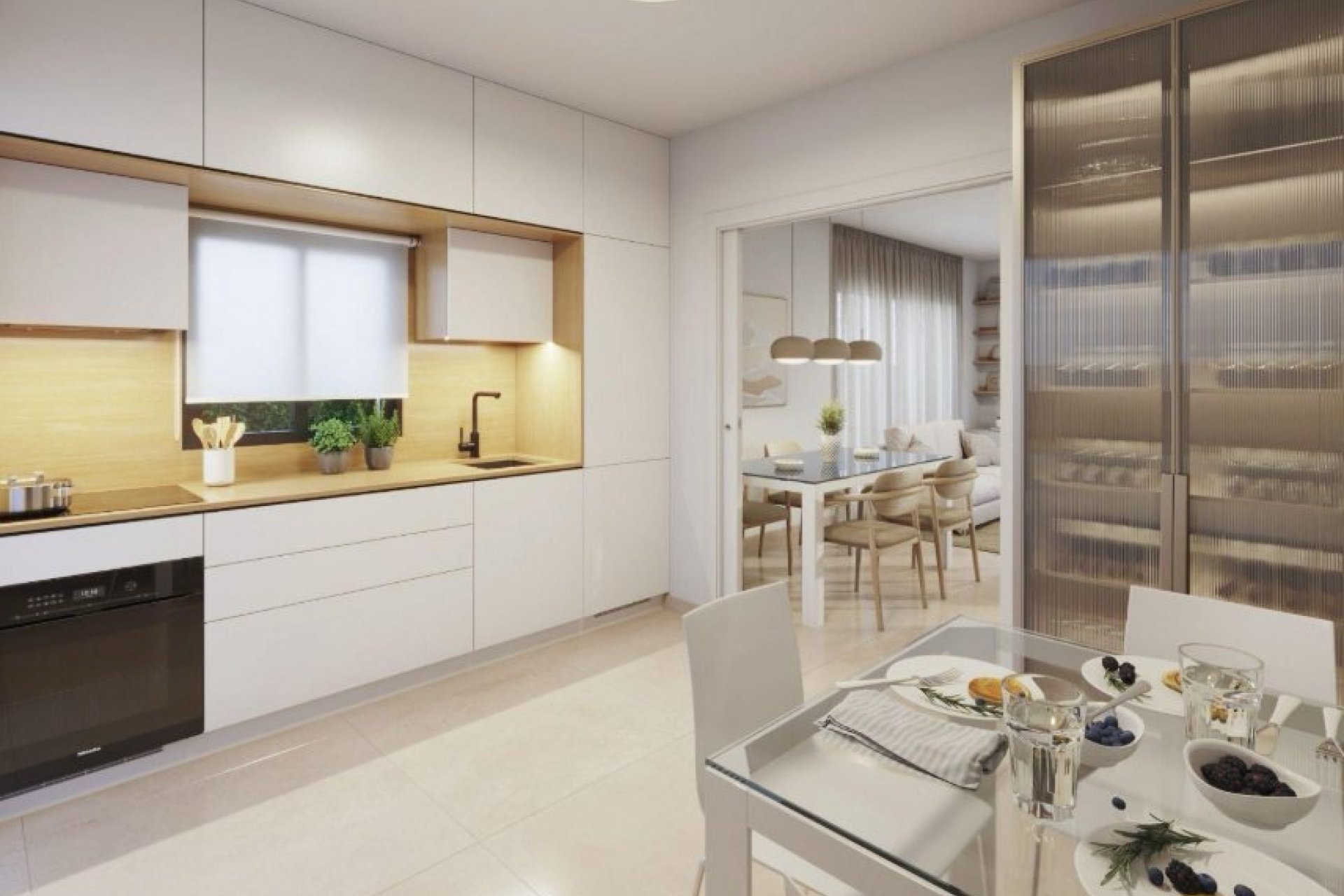 Villa moderna de 3 dormitorios con vistas a la ciudad en Mazarrón, cerca del campo de golf