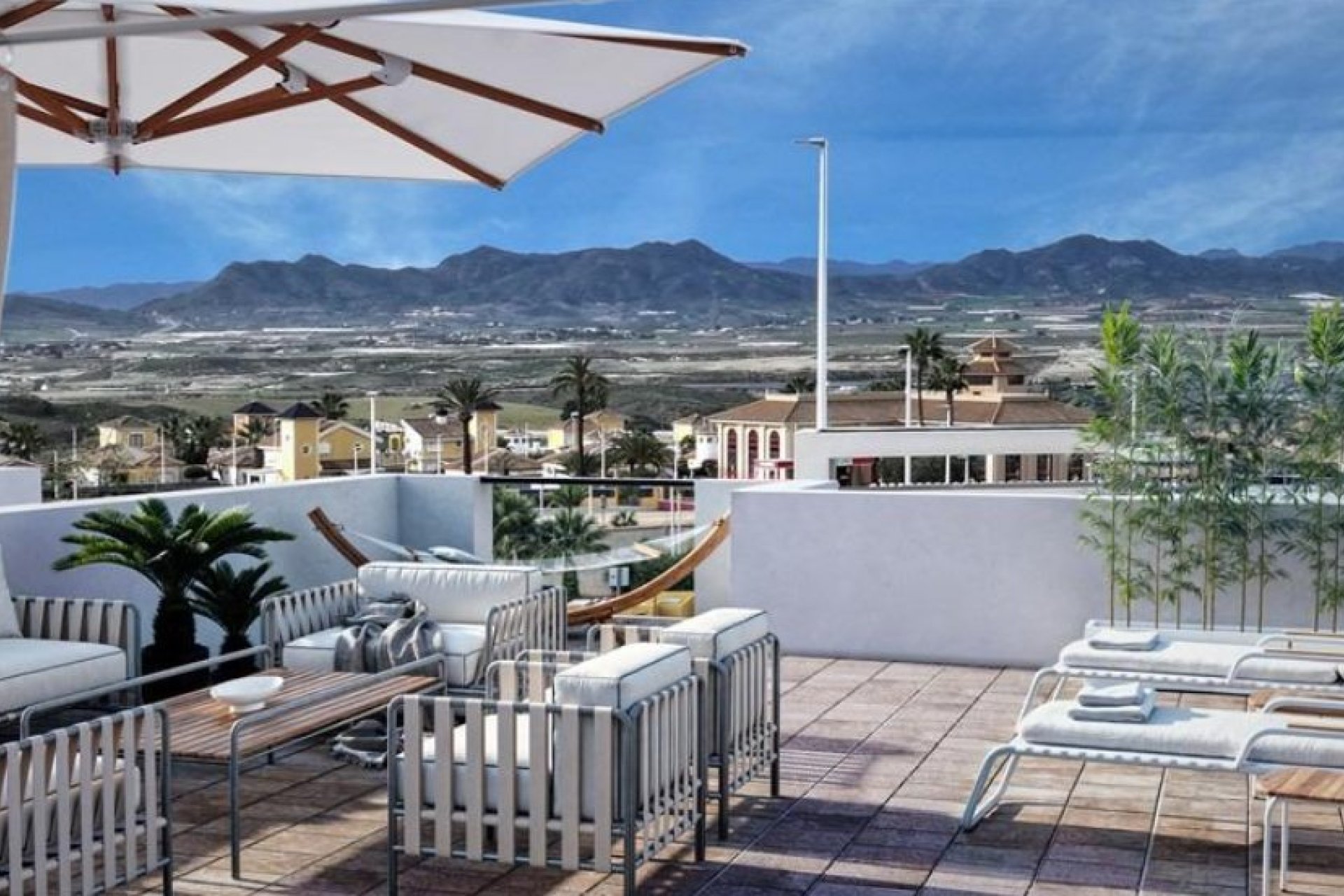 Villa moderna de 3 dormitorios con vistas a la ciudad en Mazarrón, cerca del campo de golf