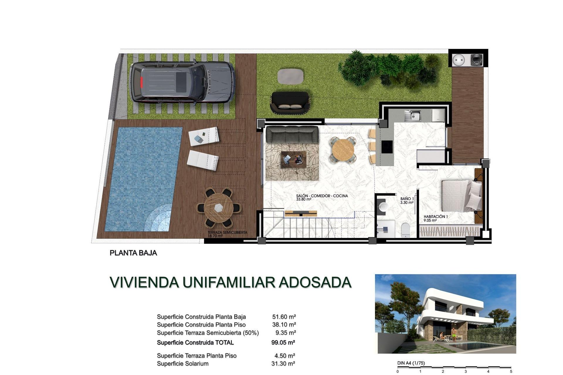 Villas adosadas de obra nueva en Los Montesinos