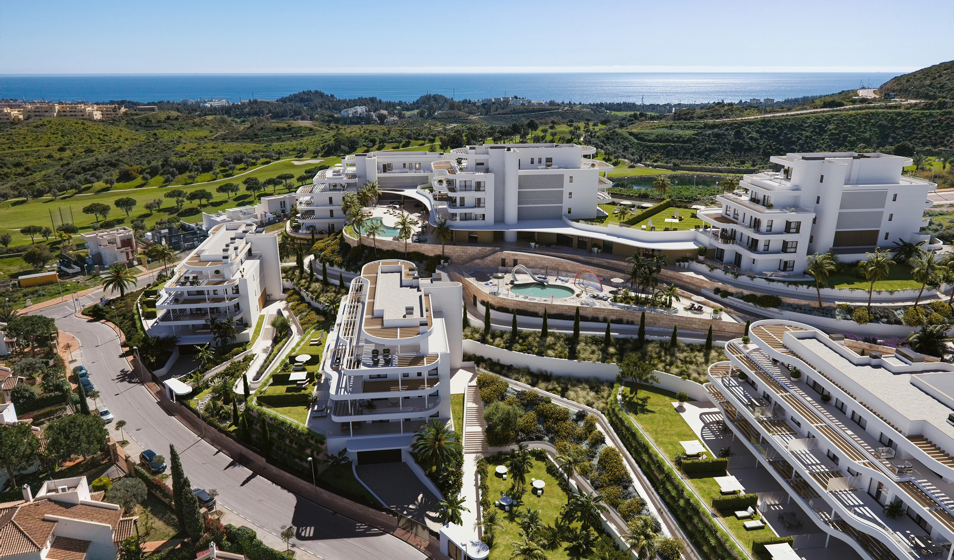 Apartamentos en Las Lagunas de Mijas con vistas al mar