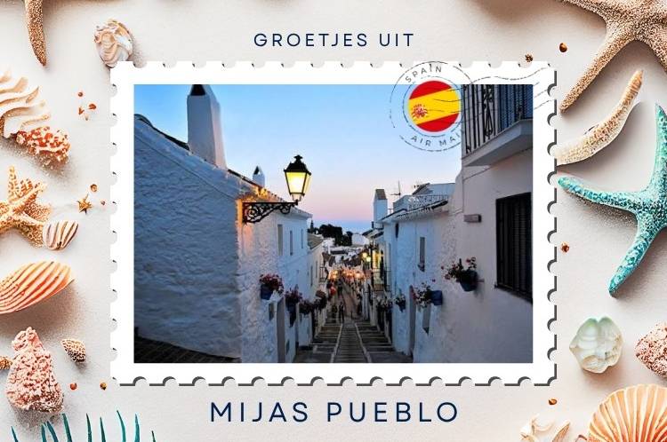 Saludos desde Mijas Pueblo: calles blancas, sierra y mar