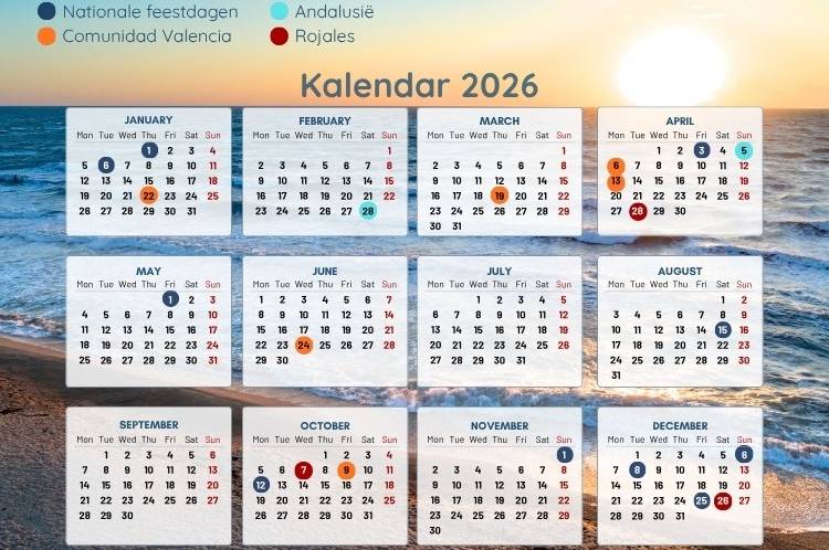 Nationale feestdagen in Spanje in 2026