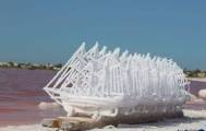 Salt boats in Torrevieja Salinas