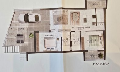 Gelijkvloers modern appartement met 2 slaapkamers en zwembad in Pilar de la Horadada